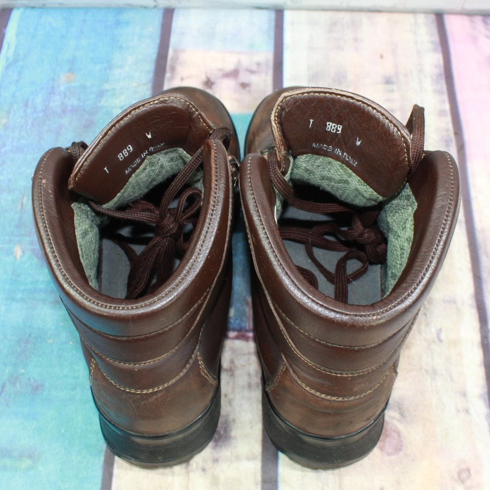 LL BEAN Cresta Brown Leather WP Vibram Sole Hiking Ankle Boots Size 7 W - Picture 7 of 9